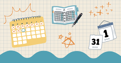 A collage of calendars 