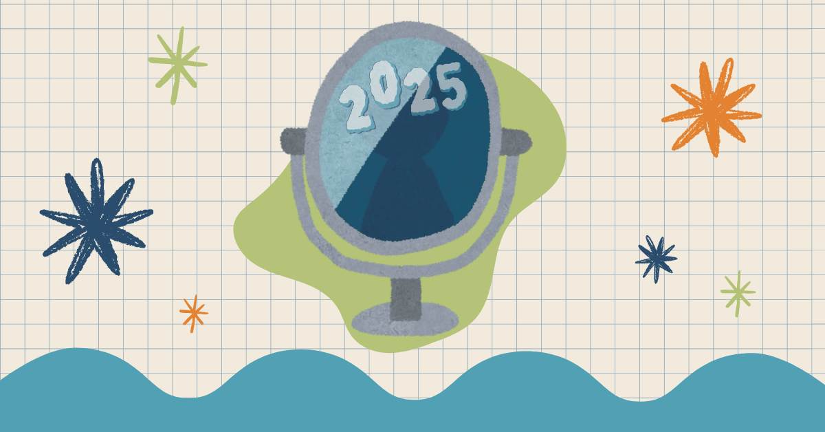 Mirror with 2025 written on it